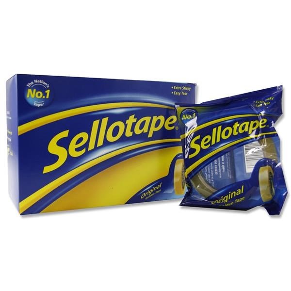 Sellotape Original Golden Clear Sticky Tape 24mm X 66Mm Large Core - ABC School Supplies