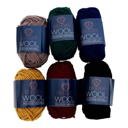 **Sew & Sew 50G 110M Wool Knitting Set - Neutral Colours - ABC School Supplies