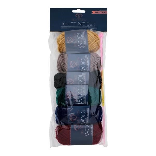 **Sew & Sew 50G 110M Wool Knitting Set - Neutral Colours - ABC School Supplies