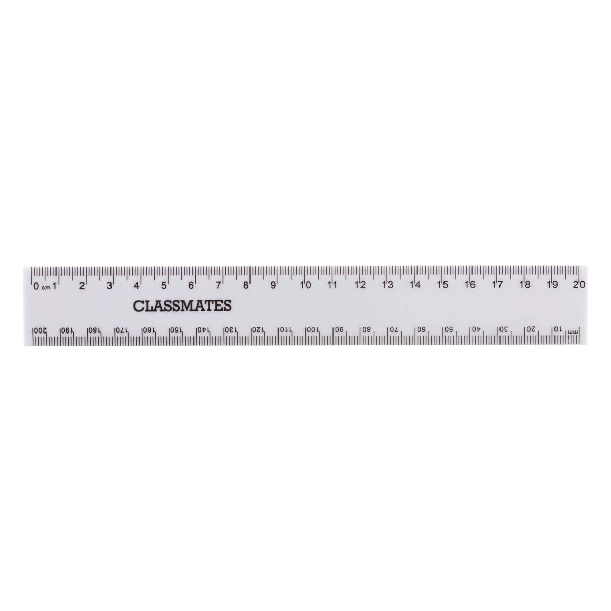 Shatterproof 20Classmates/Mm Ruler White P10 - ABC School Supplies
