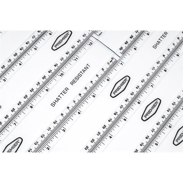 Shatterproof 30cm Clear Ruler Pack of 36 - ABC School Supplies