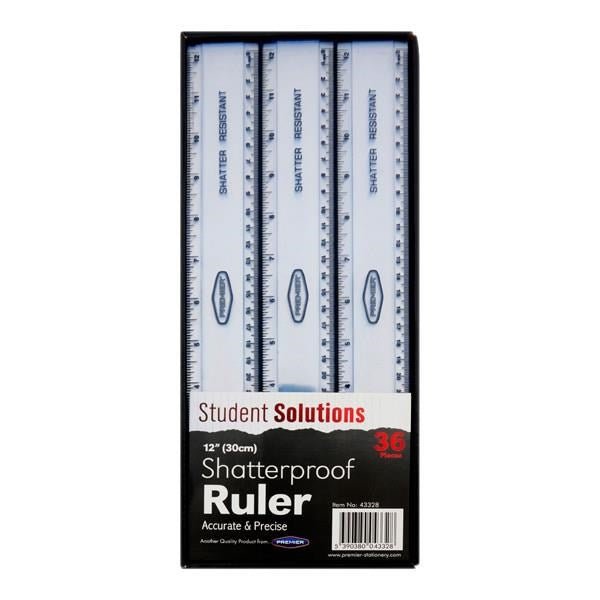 Shatterproof 30cm Clear Ruler Pack of 36 - ABC School Supplies