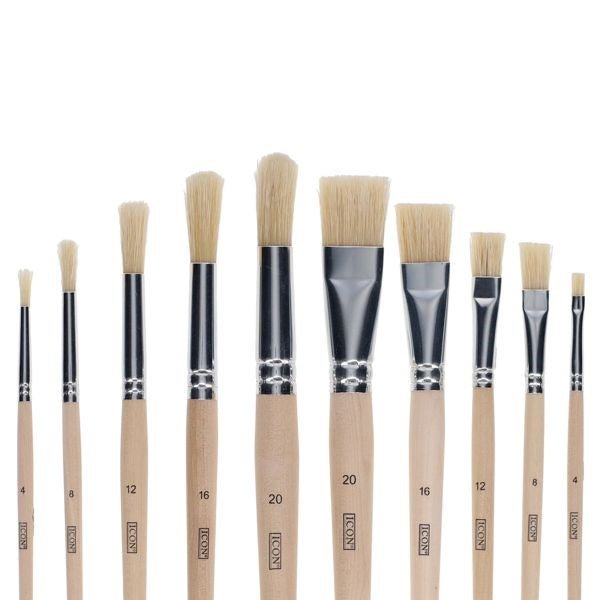 Short Handle Texture Hog Hair Brush Set Of 10 - ABC School Supplies
