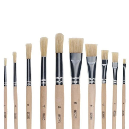 Short Handle Texture Hog Hair Brush Set Of 10 - ABC School Supplies