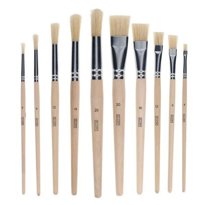 Short Handle Texture Hog Hair Brush Set Of 10 - ABC School Supplies