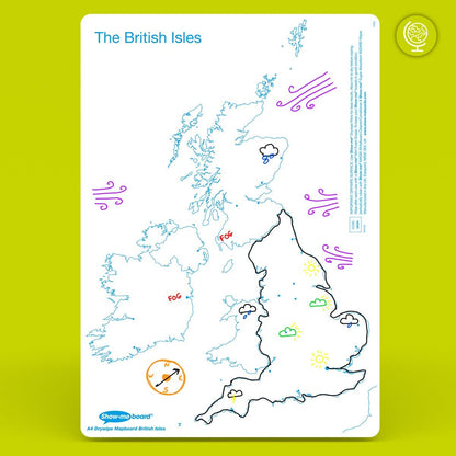 Show-Me Bulk Box Drywipe Board Pack, Pens & Erasers – Map, A4 - 100 Sets - ABC School Supplies