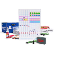 Show - Me Class Pack Drywipe Boards, Pens & Erasers - Gridded/Plain, Supertough, A4 - 35 Sets - ABC School Supplies