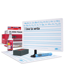 Show-Me Class Pack Drywipe Boards, Pens & Erasers - Handwriting, A4 - 35 Sets - ABC School Supplies