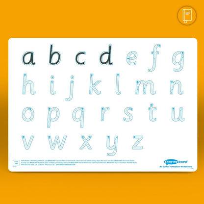 Show-Me Class Pack Drywipe Boards, Pens & Erasers - Letter Formation, A4 - 35 Sets - ABC School Supplies