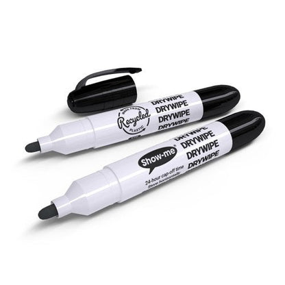 Show - Me Eco Teacher Drywipe Markers - Black Pack of 50 - ABC School Supplies