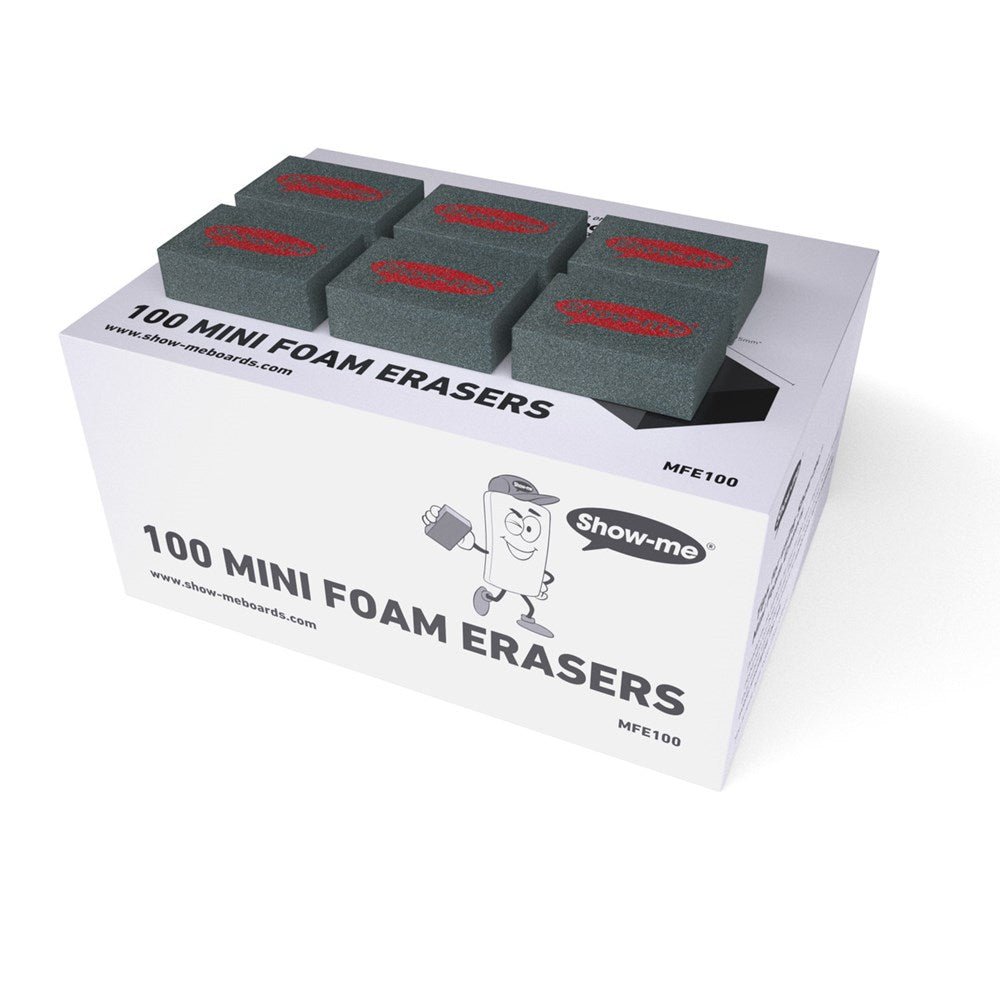 Show - Me Mini Foam Whiteboard Eraser (Pack of 100) - ABC School Supplies