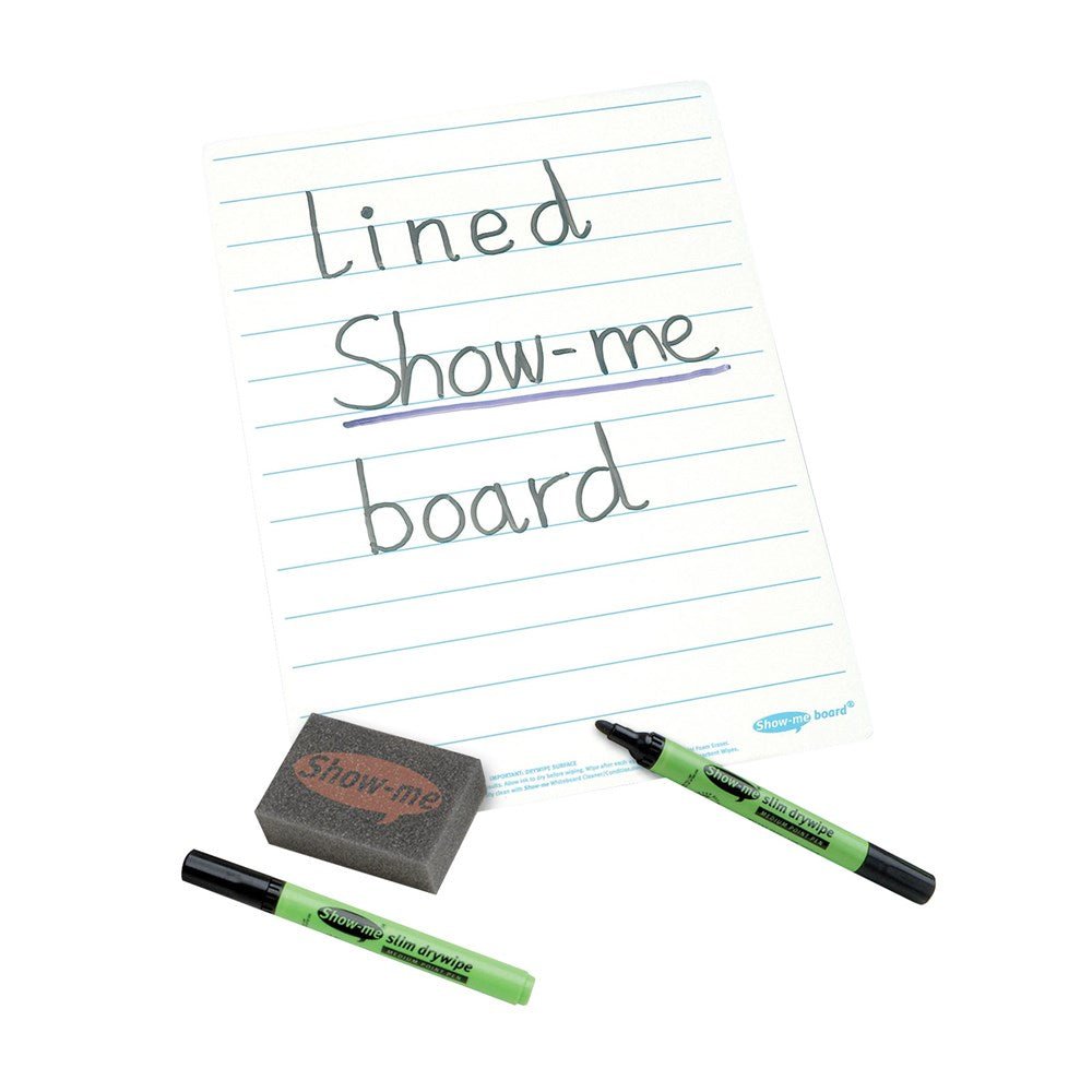 Show - Me Pack 10 Handwriting Drywipe Boards, Pens & Erasers - ABC School Supplies