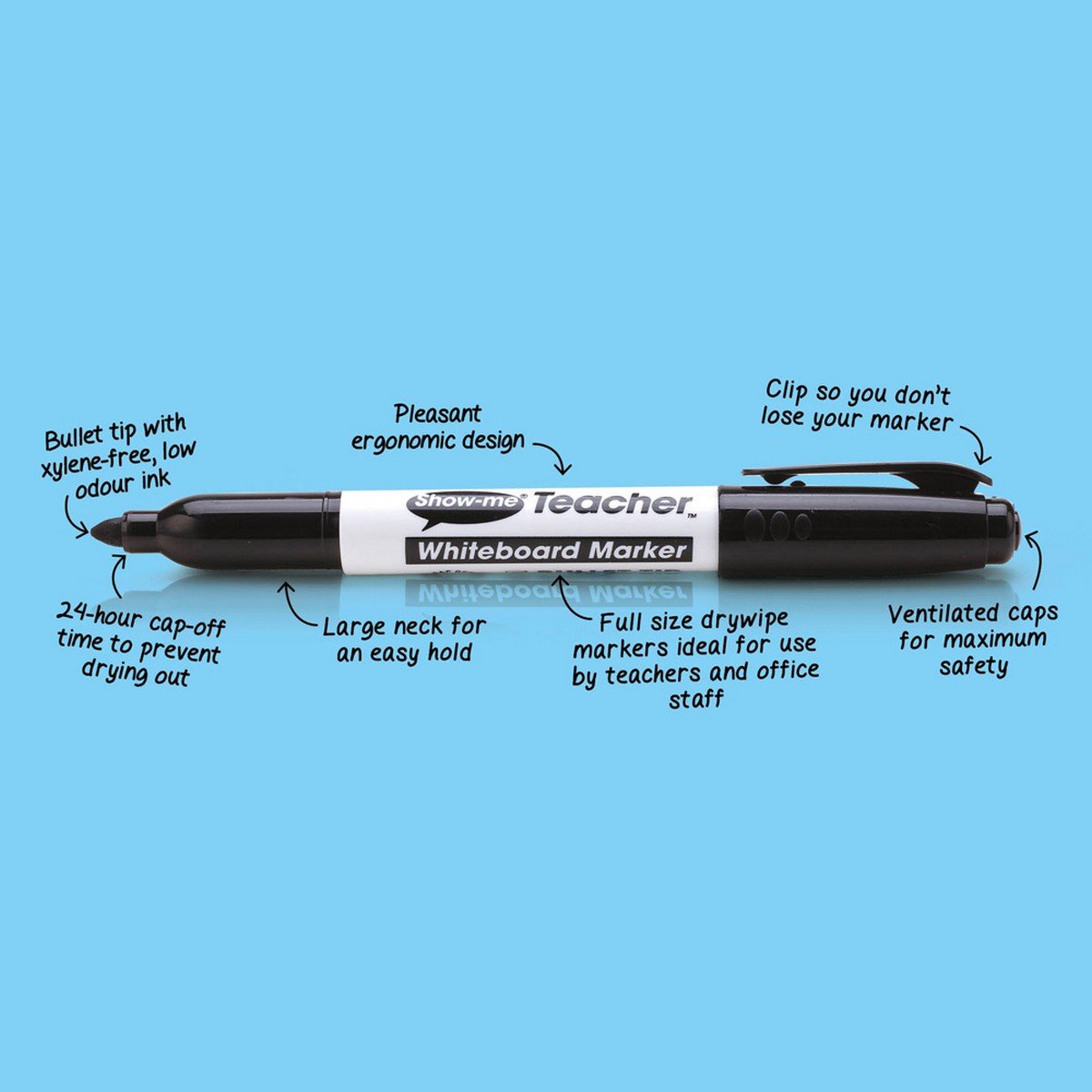 **Show - Me Teacher Drywipe Markers - Assorted Pack of 4 - ABC School Supplies