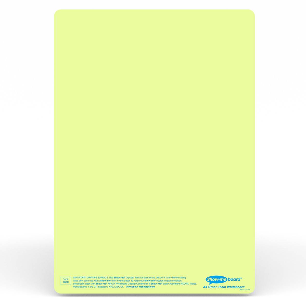 Show - Me Tinted Drywipe Board - Plain/Plain - Green - ABC School Supplies