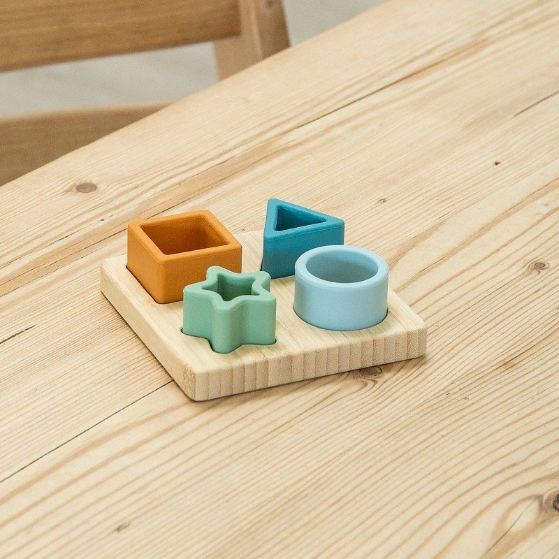 SiliSoft Shape Puzzle (Neutral) - 4 Pack + tray - ABC School Supplies