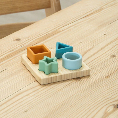 SiliSoft Shape Puzzle (Neutral) - 4 Pack + tray - ABC School Supplies