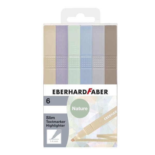 Slim Highlighter Set of 6 Natural Shades - ABC School Supplies