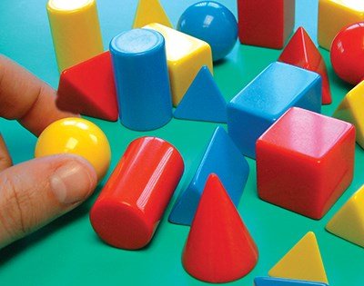 Small Solid Geometric Shapes - Classpack Of 96 - ABC School Supplies