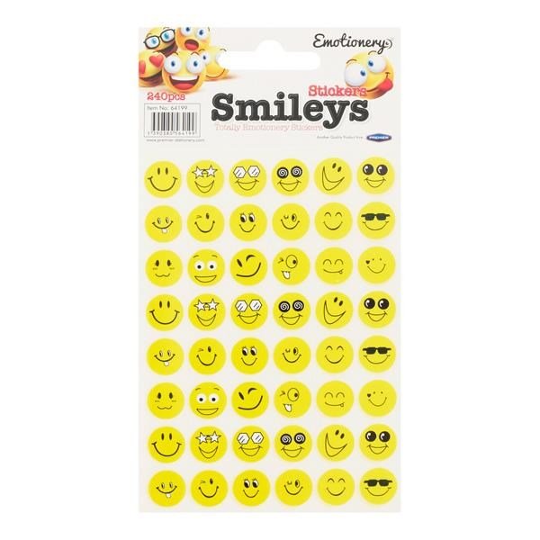 Smiley Faces Sticker Pack Of 240 - ABC School Supplies