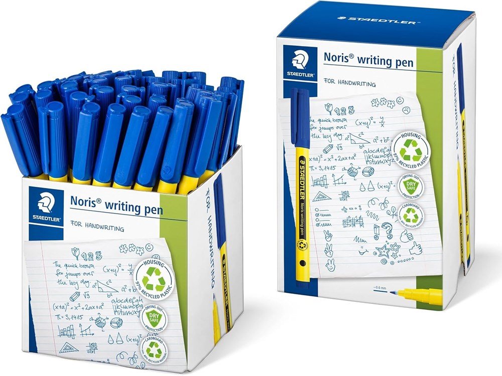 Staedtler 307 - 9 CT50 Noris Handwriting Pen - Blue (Tub of 50) - ABC School Supplies
