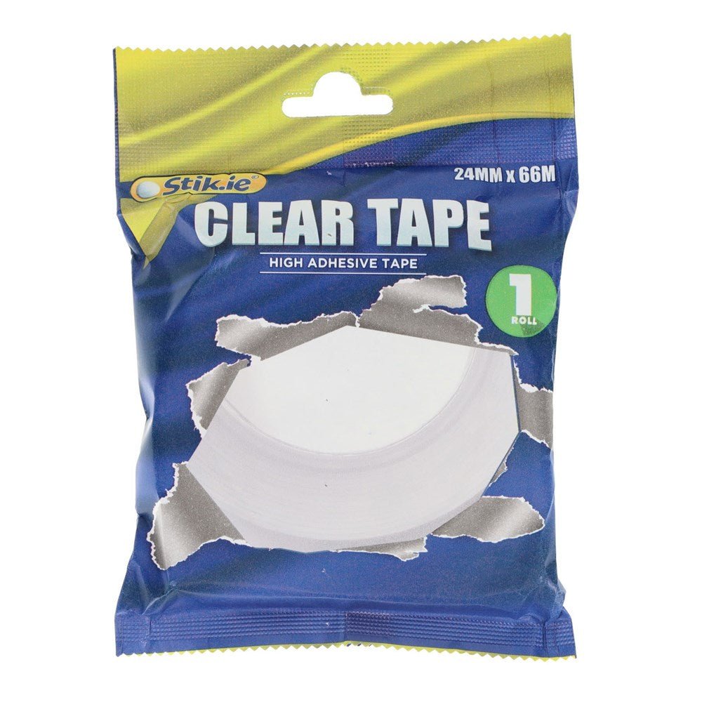 Stikie 24mm x 66x Clear High Adhesive Tape - ABC School Supplies
