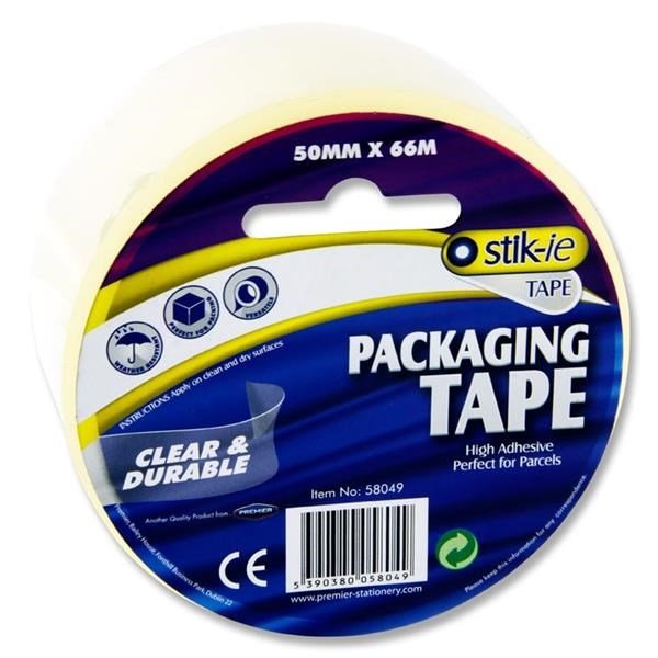 Stik.ie Transparent Packing Tape - 66M X 50Mm - ABC School Supplies