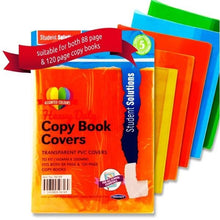 **Student Solution Pvc Heavy Duty Copy Book Transparent Colours Covers Pack Of 5 - ABC School Supplies
