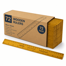 Student Solutions 12" Wooden Ruler Value Pack of 72 - ABC School Supplies