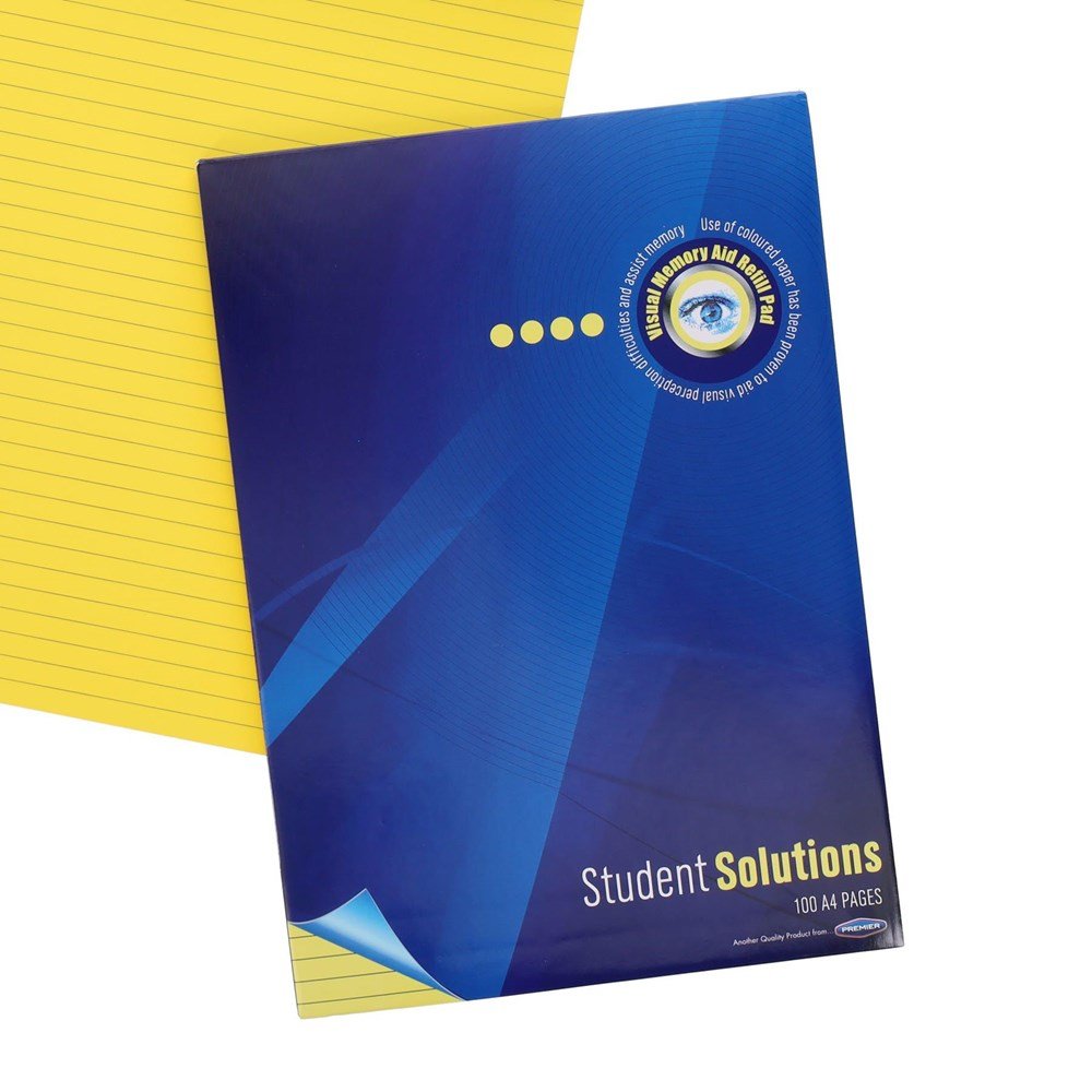 Student Solutions A4 100pg Visual Memory Aid Refill Pad - Lemon - ABC School Supplies
