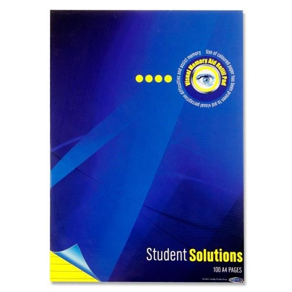 Student Solutions A4 100Pg Visual Memory Aid Refill Pad - Yellow - ABC School Supplies
