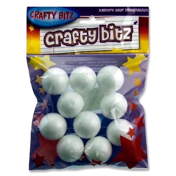 Styrofoam Balls 30mm Pack Of 10 - ABC School Supplies