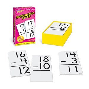 **Subtraction 13-18 Flash Cards - ABC School Supplies