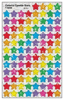 **Super Spot Sticker - Sparkle & Foil Colourful Sparkle Stars - ABC School Supplies