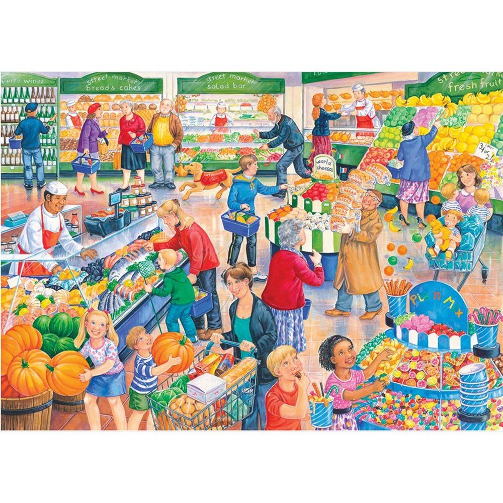 Supermarket Dash - BIG 250 Piece Jigsaw Puzzle - ABC School Supplies
