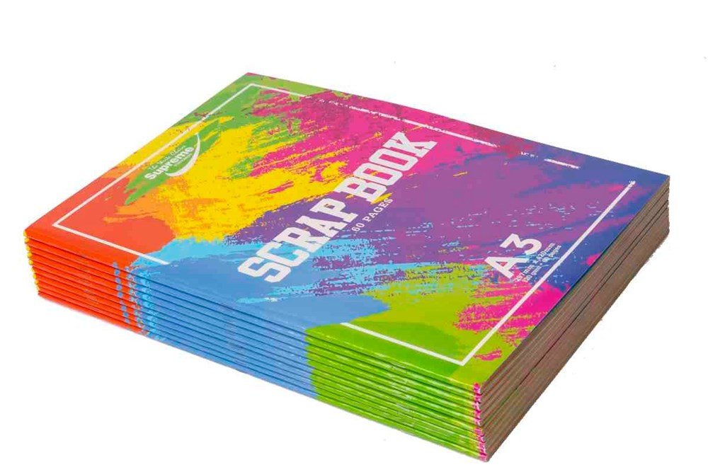 Supreme A3 Large 60 Page Coloured Scrapbook â€“ Pack of 30 - ABC School Supplies