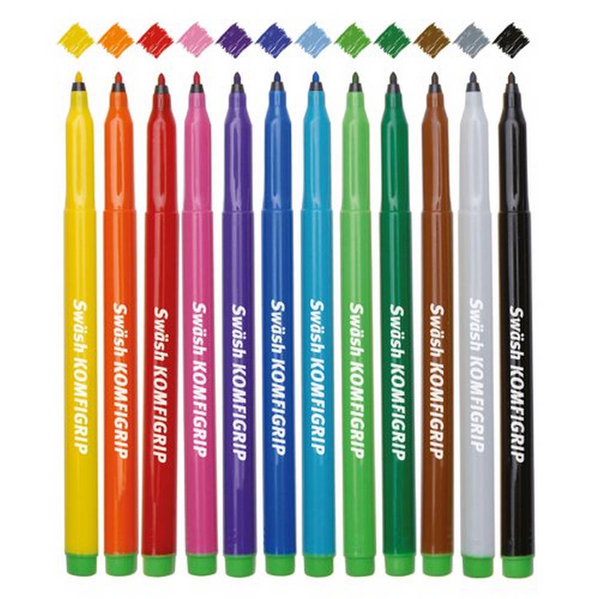 Swash Colouring Pens Komfigrip Fine - Assorted Classpack of 300 - ABC School Supplies