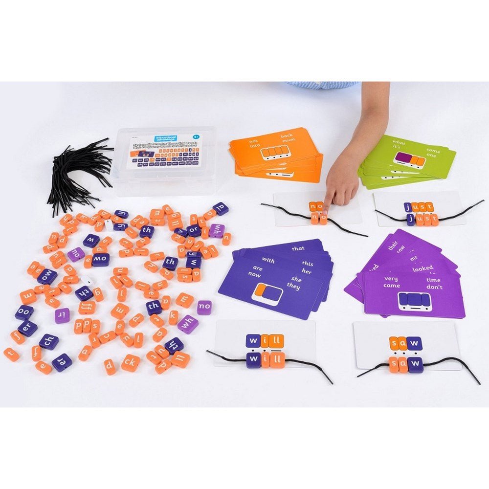Systematic Phonics Threading Beads - High Frequency Words Set Phases 2 - 5 - ABC School Supplies