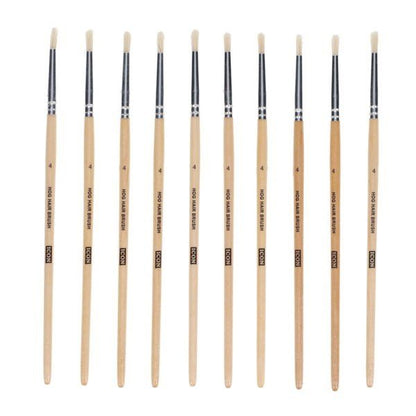 Texture Paint Brushes - Hog Hair No 4 (Pack of 10) - ABC School Supplies