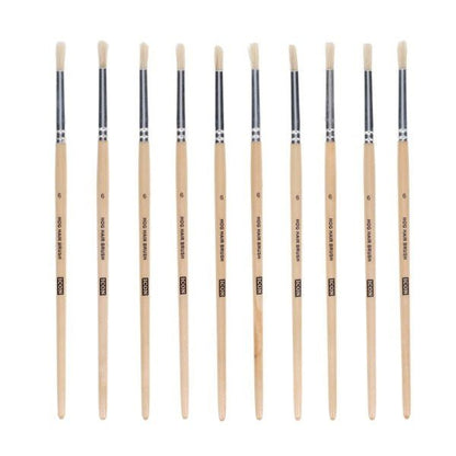 Texture Paint Brushes - Hog Hair No 6 (Pack of 10) - ABC School Supplies