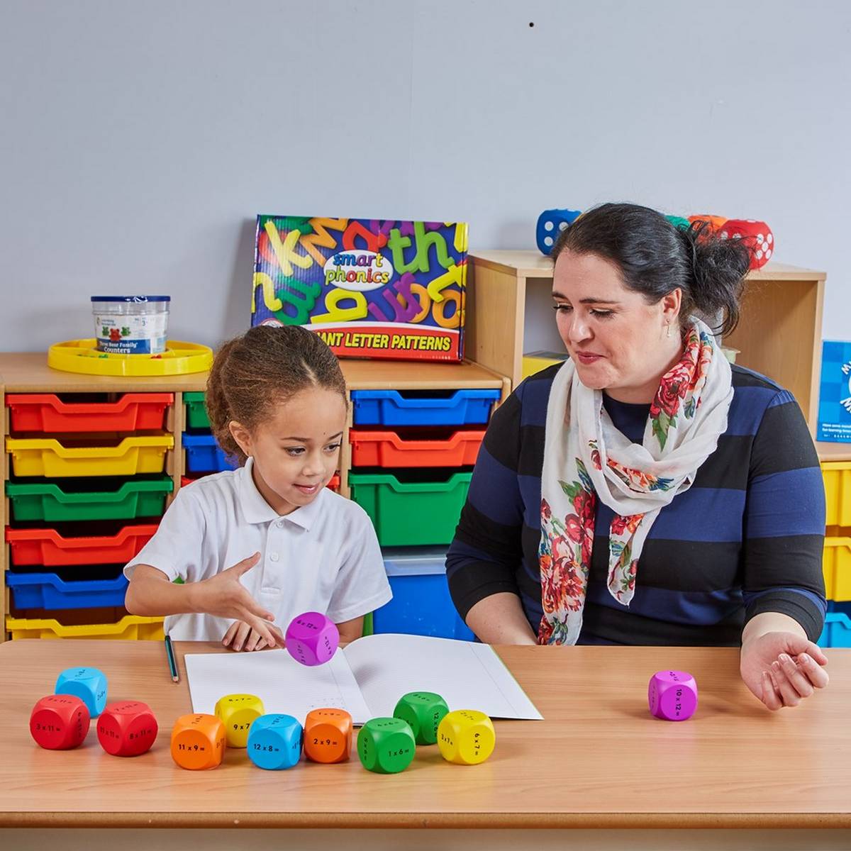 **Times Tables Cubes Set 1 - 2,3,4,5,10 Pack Of Ten - ABC School Supplies