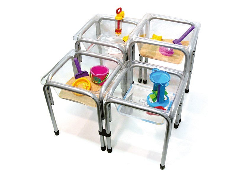 Titchy Tubs Water Play Set Of 4 Clear With Stands - ABC School Supplies