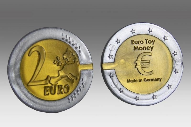Toy Euro Money Coins 2 Euro (100 pieces) - ABC School Supplies