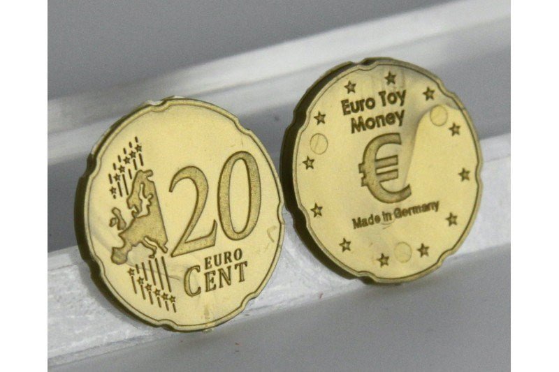 Toy Euro Money Coins 20 Cent (100 Pieces) - ABC School Supplies