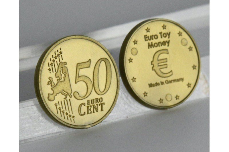 Toy Euro Money Coins 50 Cent (100 Pieces) - ABC School Supplies