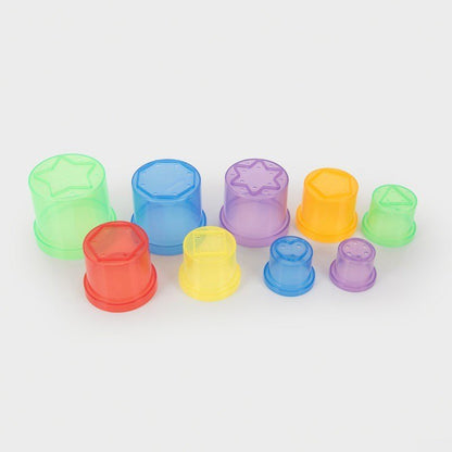 Translucent Colour Stacking Cups - 9 Pack - ABC School Supplies