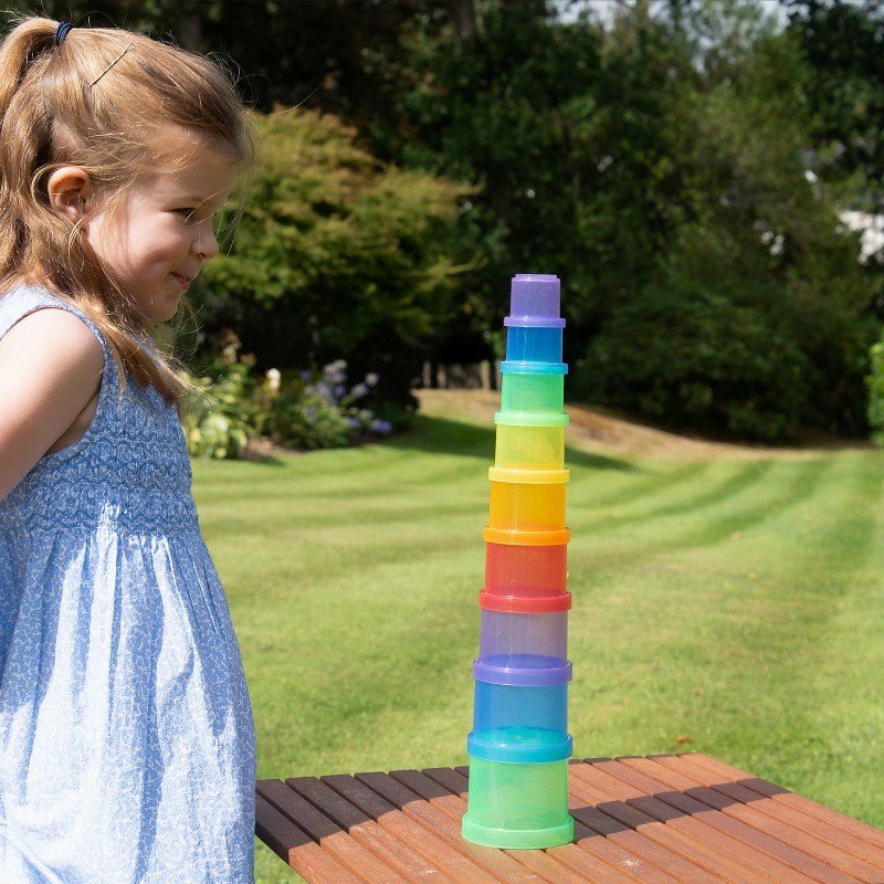 Translucent Colour Stacking Cups - 9 Pack - ABC School Supplies