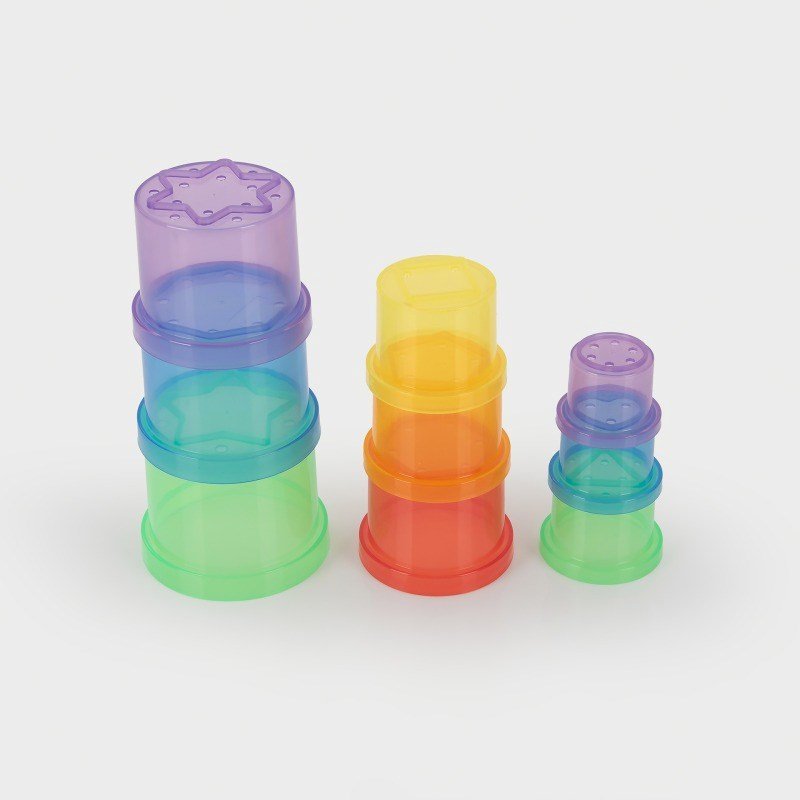 Translucent Colour Stacking Cups - 9 Pack - ABC School Supplies