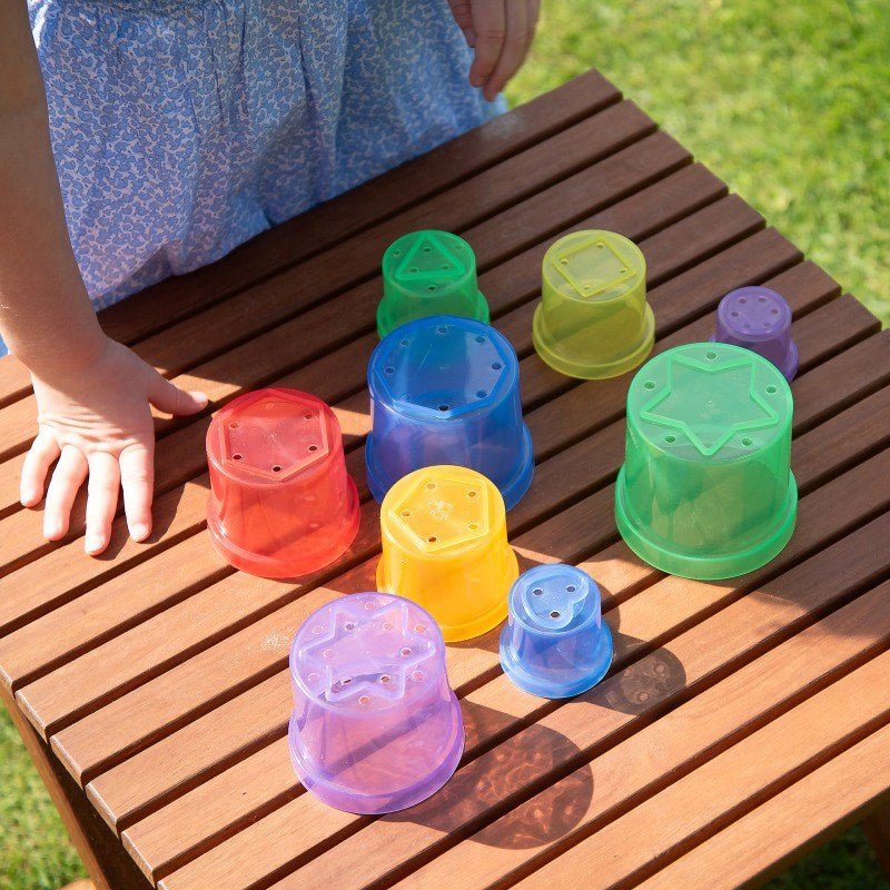 Translucent Colour Stacking Cups - 9 Pack - ABC School Supplies