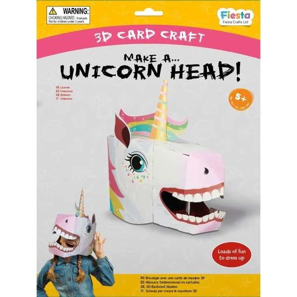 Unicorn 3D Mask Card Craft Kit - ABC School Supplies