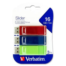 Verbatim Store 'N Go Usb Slider Usb 2.0 Drive - 16Gb (Value Pack Of 3) - ABC School Supplies